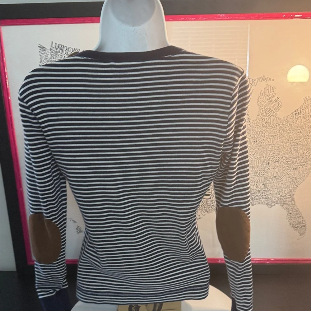 Ralph Lauren Navy and White Striped Long Sleeve Top EUC - Picture 2 of 6